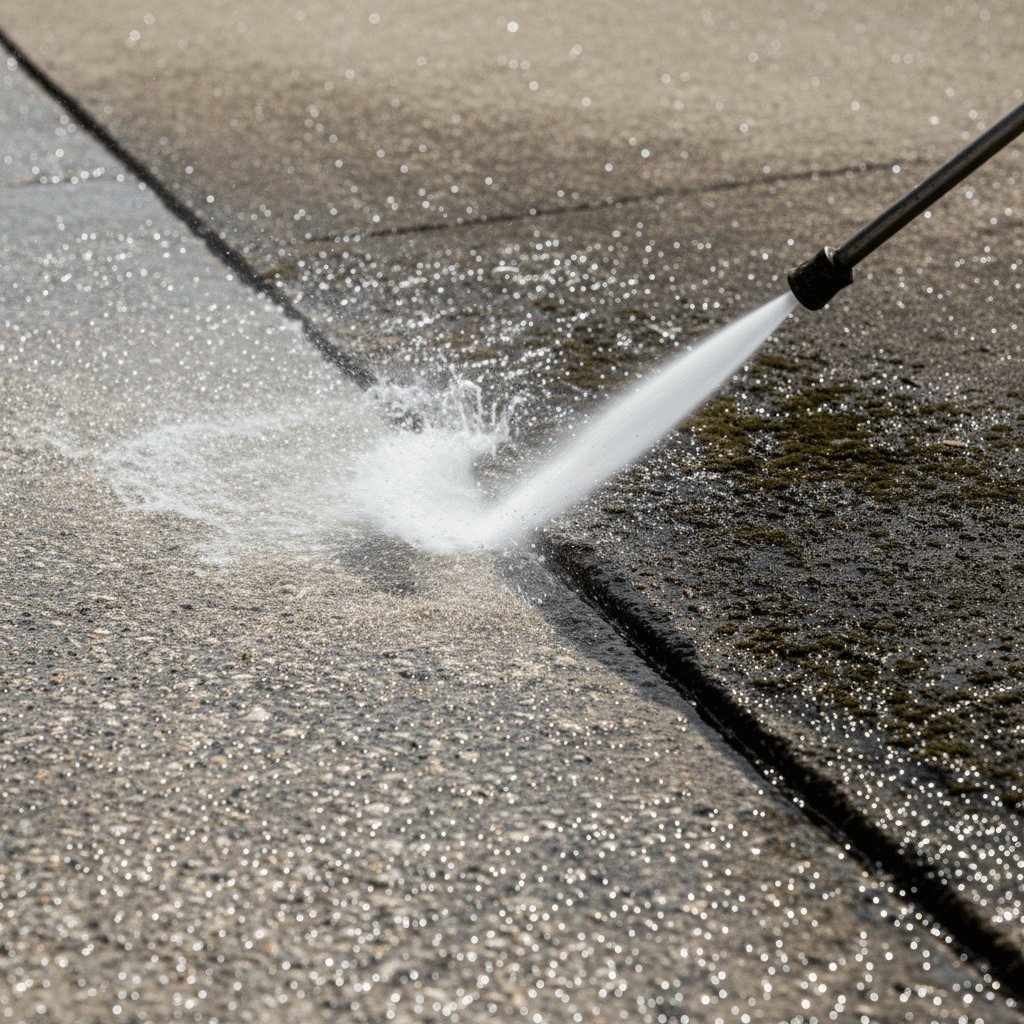 Professional pressure washing driveway cleaning
